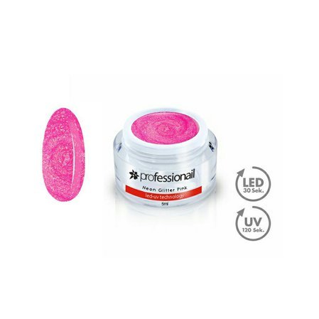 Farebný LED-UV gél 5ml Professionail™ Neon Glitter Pink-2