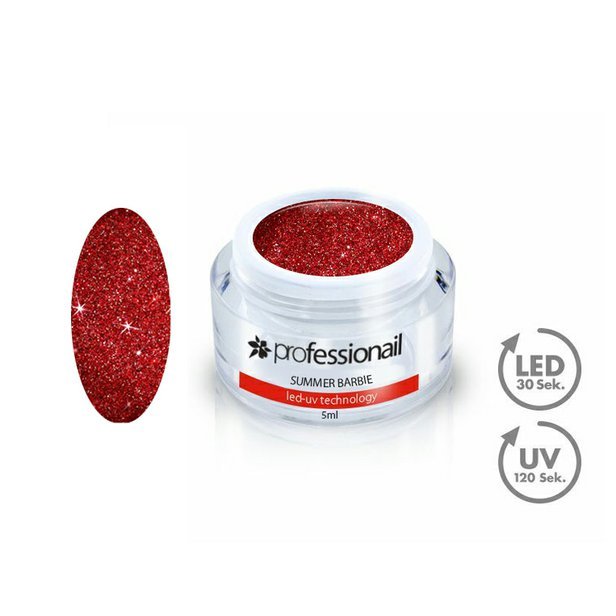 Farebný LED-UV gél 5ml Professionail™ Glitter Dark Red 2_2