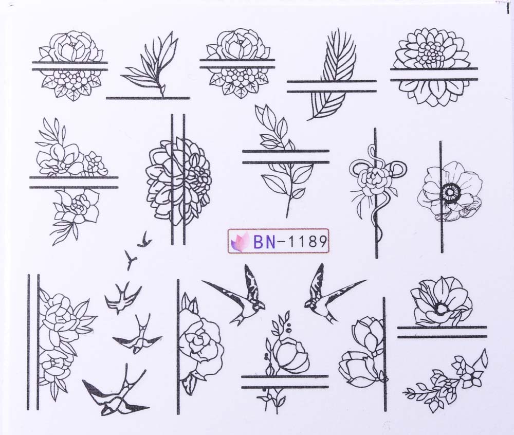 Vodonálepky s motívmi kvetov BN-1189