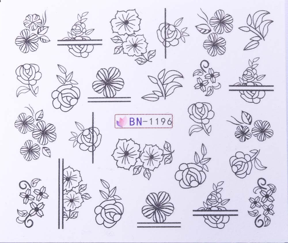 Vodonálepky s motívmi kvetov BN-1196