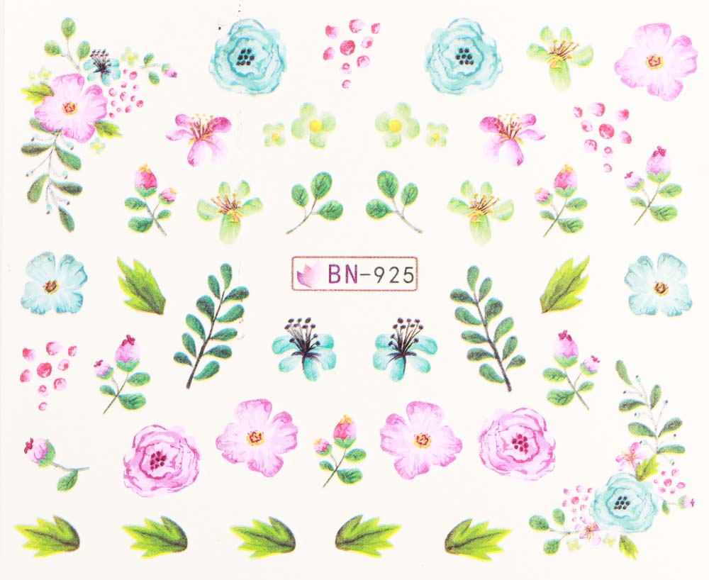 Vodonálepky s motívmi kvetov BN-925