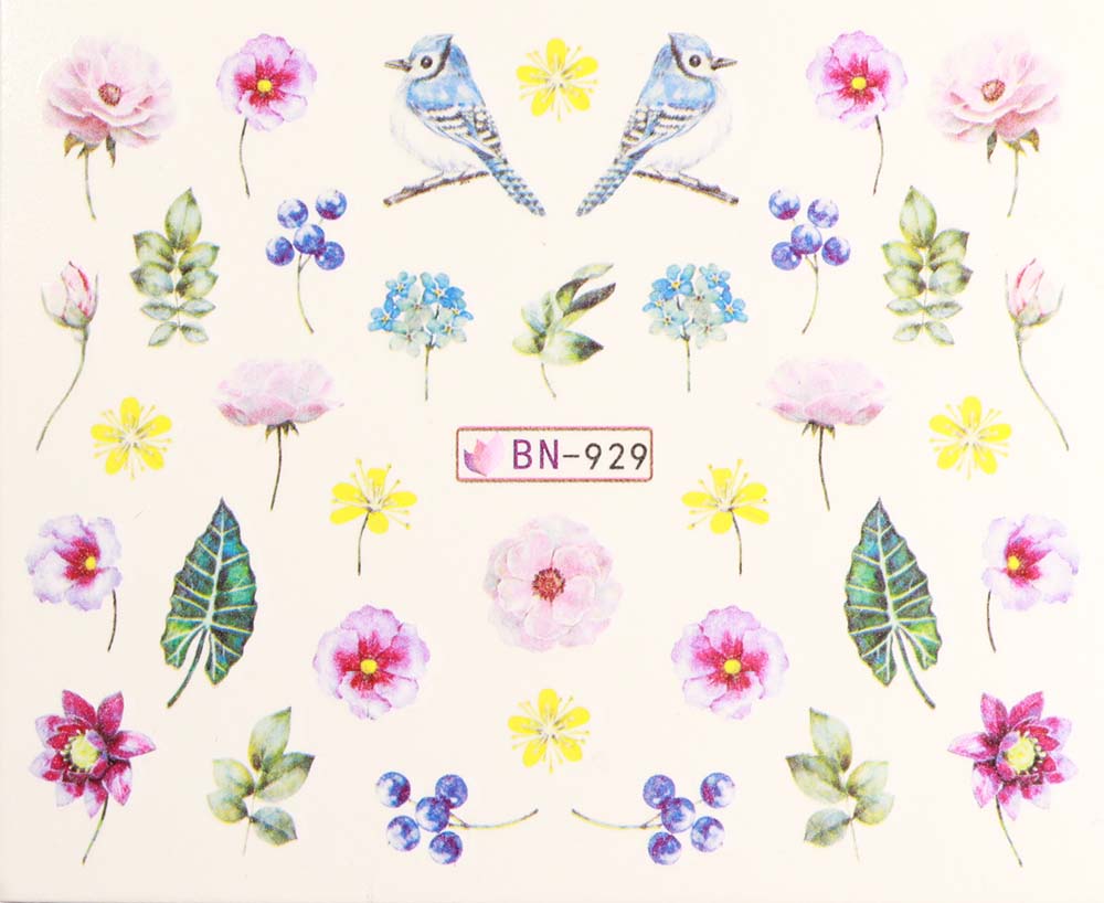 Vodonálepky s motívmi kvetov BN-929