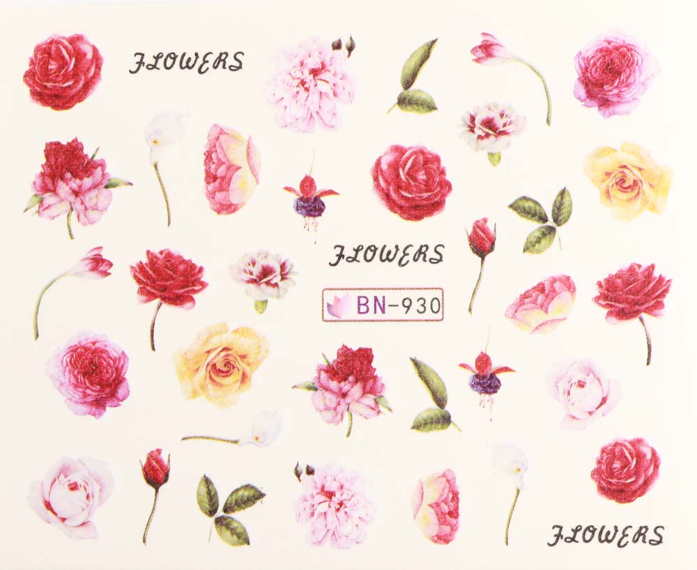 Vodonálepky s motívmi kvetov BN-930