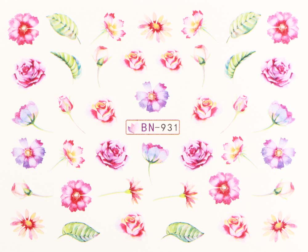 Vodonálepky s motívmi kvetov BN-931
