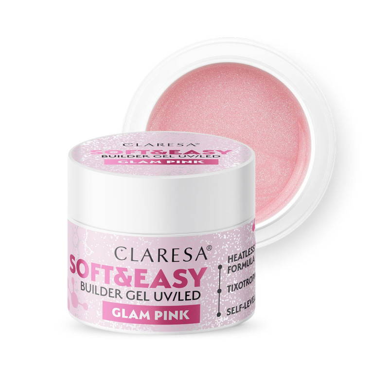 CLARESA STAVEBNÝ GÉL NA NECHTY SOFT&EASY GLAM PINK 12G