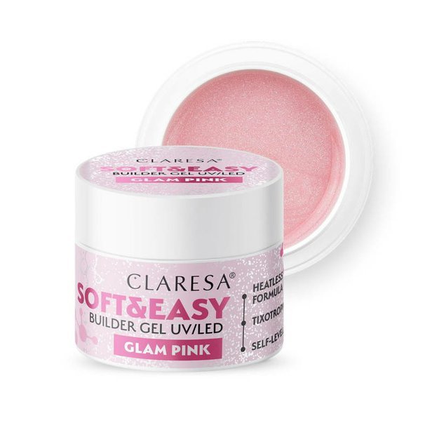 CLARESA STAVEBNÝ GÉL NA NECHTY SOFT&EASY GLAM PINK 12G