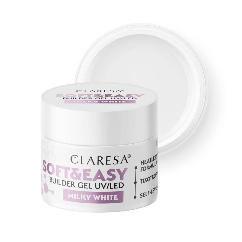 CLARESA STAVEBNÝ GÉL NA NECHTY SOFT&EASY MILKY WHITE 90g