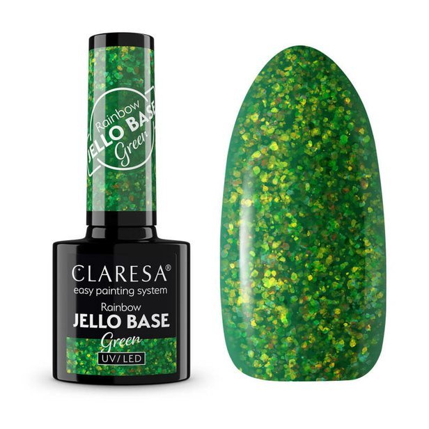 Gél lak CLARESA Rainbow JELLO base Green 5ml