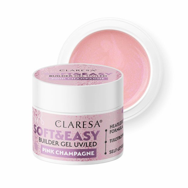 CLARESA STAVEBNÝ GÉL NA NECHTY SOFT&EASY PINK CHAMPAGNE 12G_5